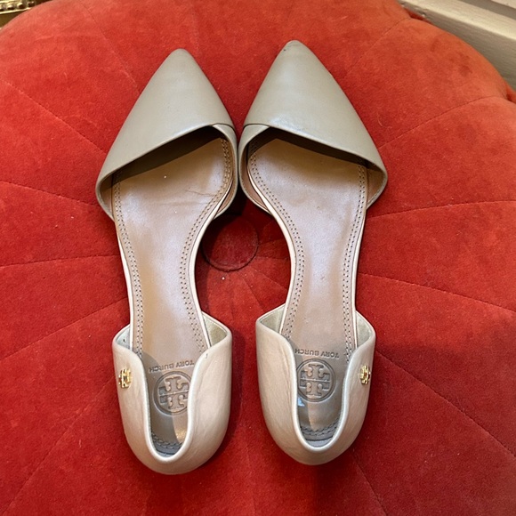 Tory Burch nude leather d’orsay pointy toe flats shoes 10.5 - Picture 4 of 10